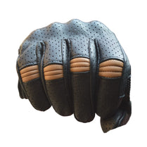 AAGLEZ Biker Gloves with Protective Knuckles, Racing Gloves, Motorcycle Protective Gloves (Black & Brown)