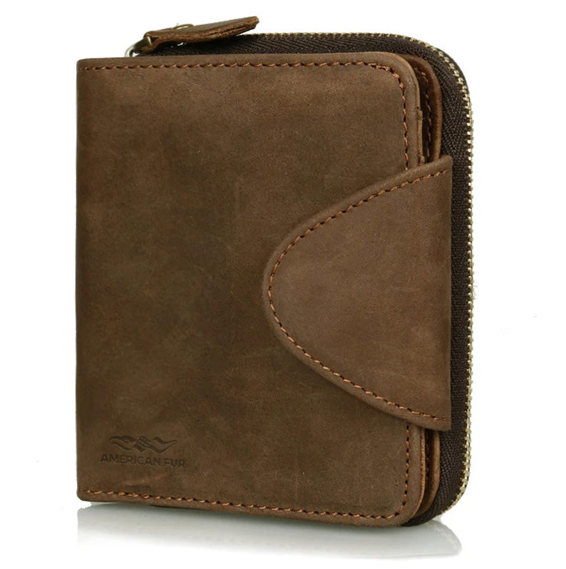 American Fur Men's Leather Bifold Wallet