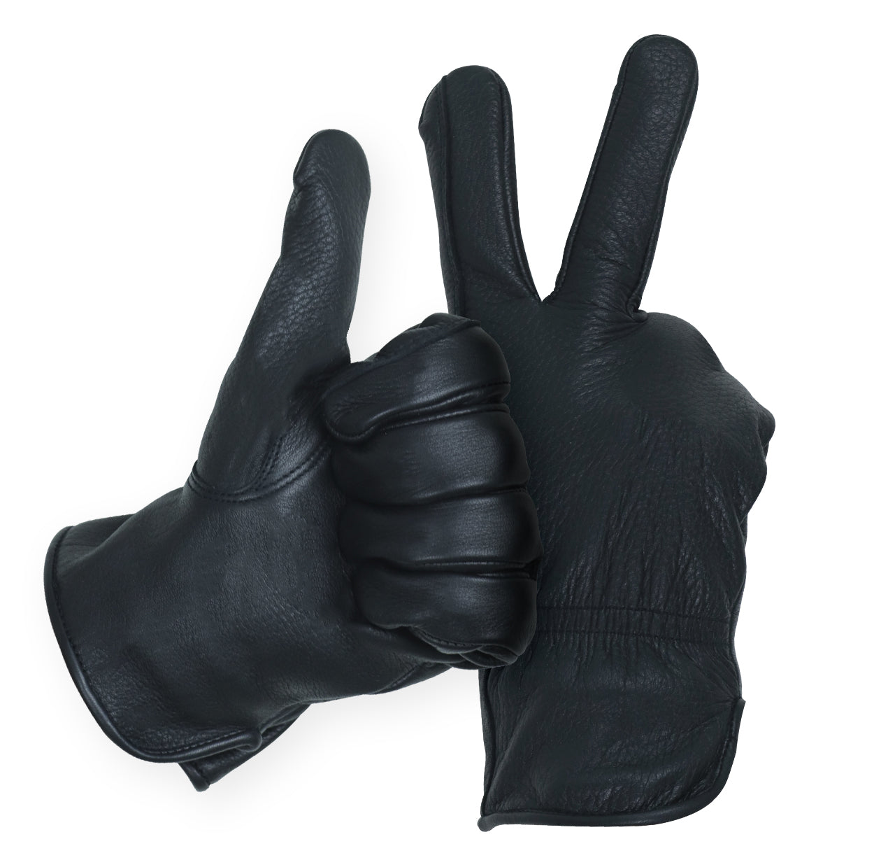 Deerskin Gloves Without Lining – Black | American Fur 1 Pair / S