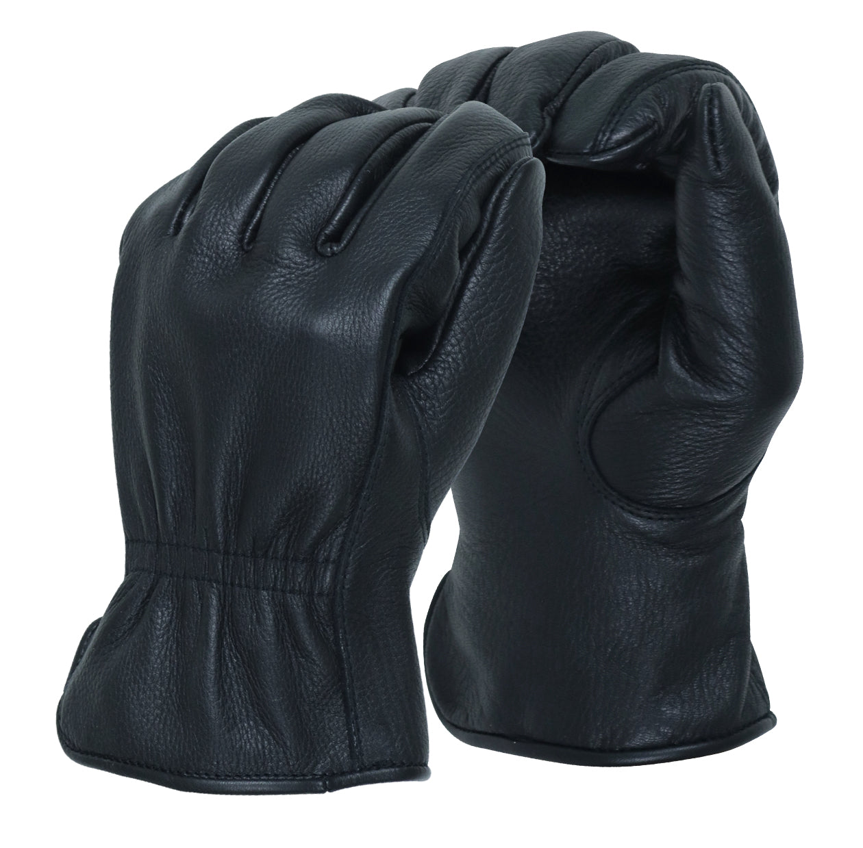 Deerskin Gloves without Lining – Black | American Fur