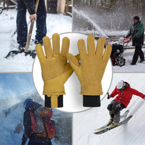 Deerskin Premium Leather Winter Gloves with 3M Thinsulate - Tan