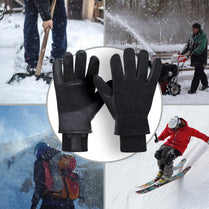 Premium Deerskin Leather Winter Gloves with 3M Thinsulate - Black