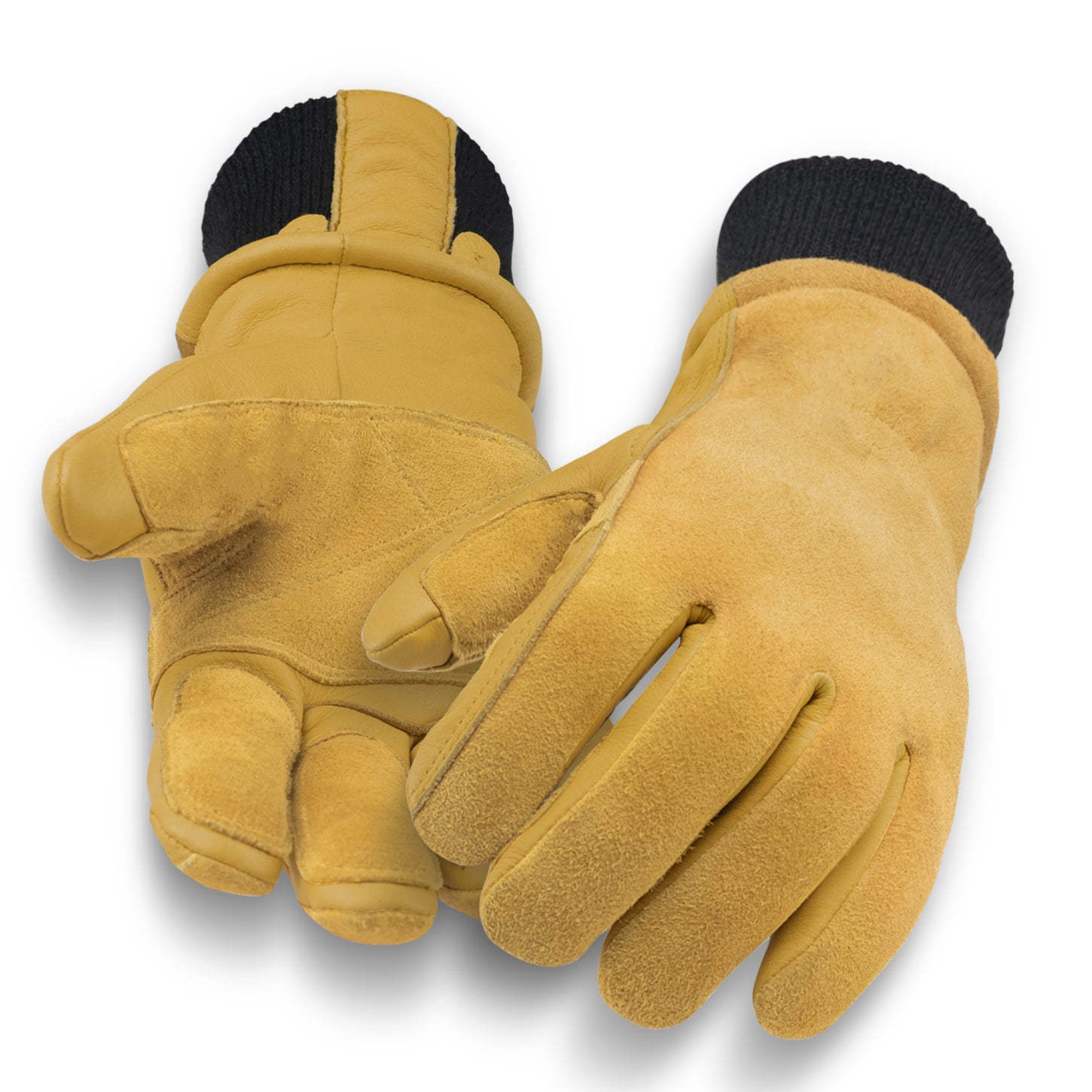 Premium Deerskin Leather Work Gloves, Large