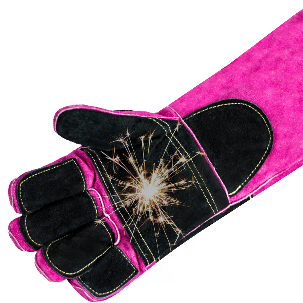 AMERICAN FUR Welding/BBQ Leather Gloves 16 Inches,932℉, Stick