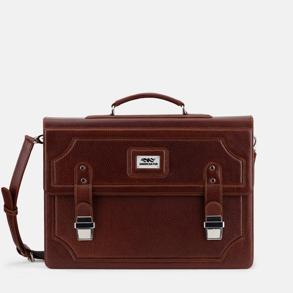 American Fur Leather briefcases Laptop Messenger Bags for Men and Women Best Office, School and College Satchel Bag